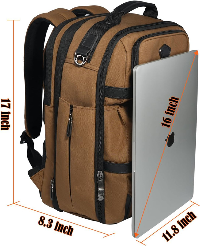 20-Pocket Expandable Travel Backpack with Trolley Sleeve & Shoe Storage gallery