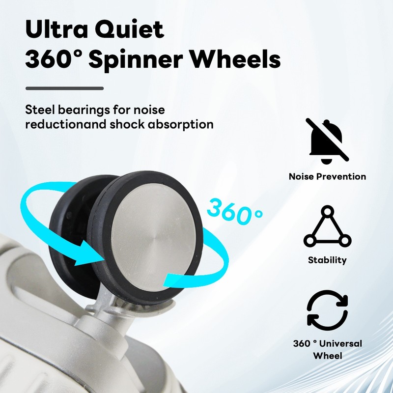 22" Hardside Spinner Suitcase USB Port Cup Holder Phone Stand Travel Luggage gallery