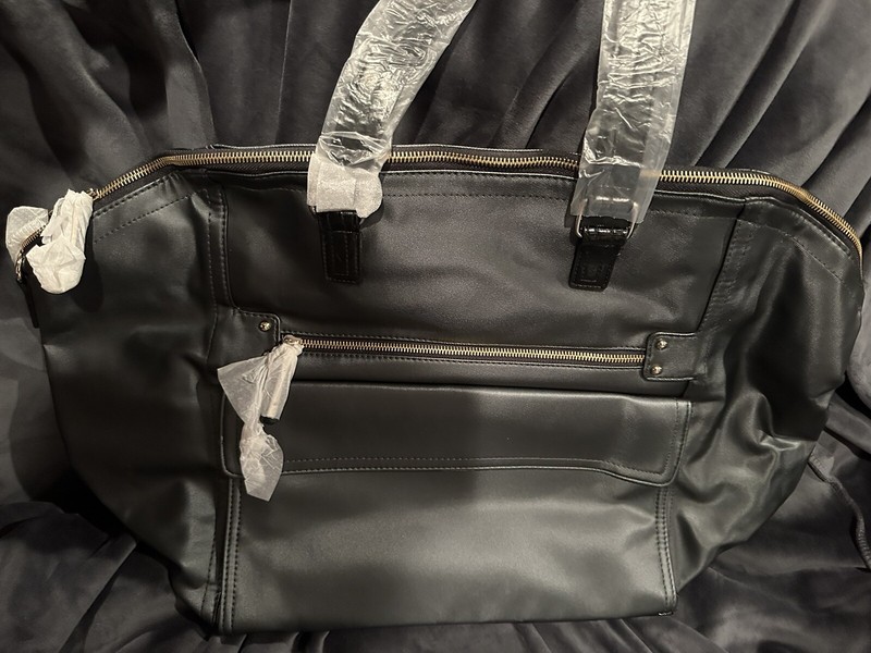 3 piece Victorias Secret Black luggage Set New Satin Black HTF gallery