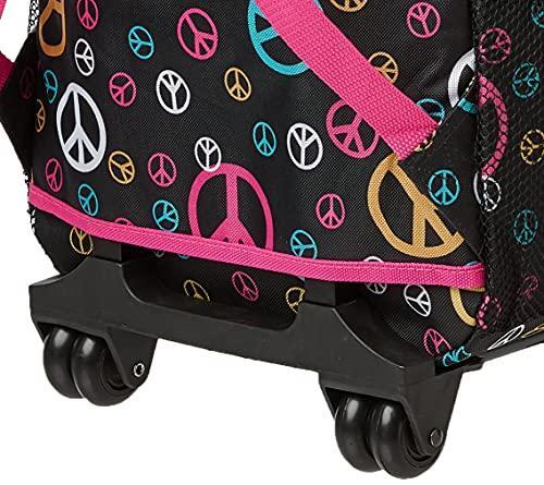 Rockland Double Handle Rolling Backpack, Peace, 17-Inch gallery