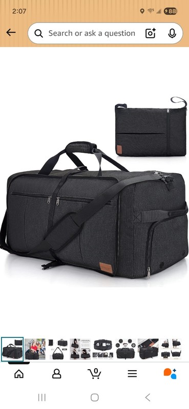 120L Foldable Collapsible Waterproof Duffel Bag for Men and Women with Shoe Com gallery