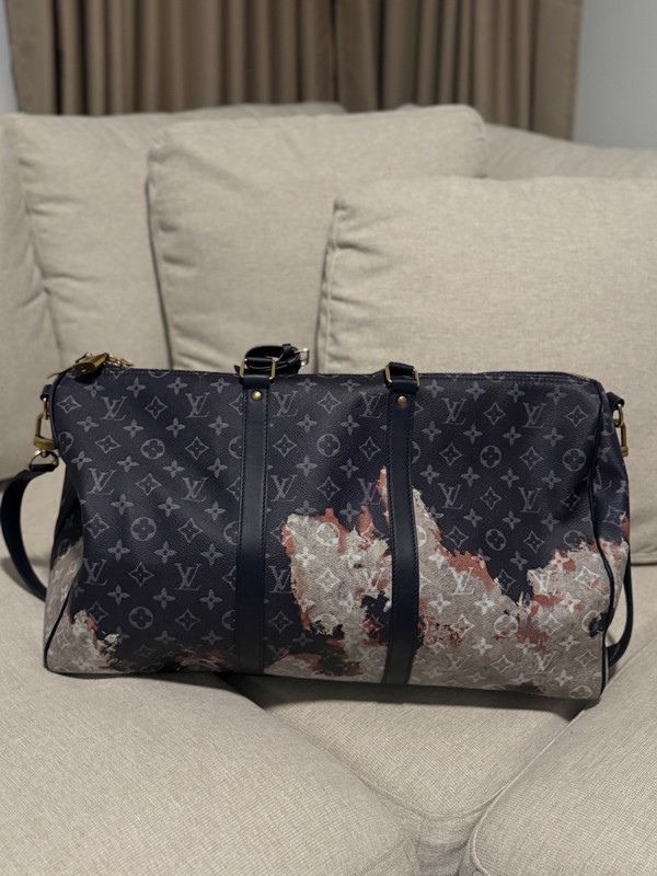 Louis Vuitton Monogram Abstract Duffle Bag Black Gray Adjustable Straps gallery