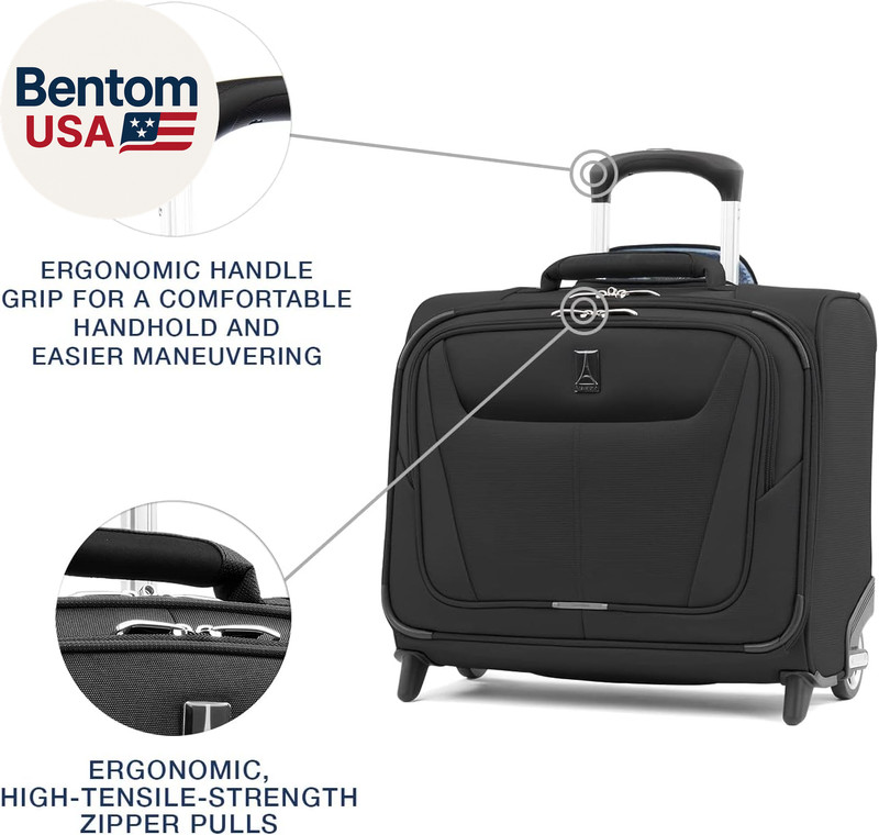 Maxlite 5 Softside Lightweight Rolling Underseat Tote Upright 2 Wheel Bag, Men a gallery