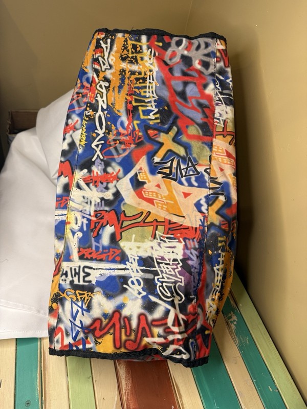 Lucas Multicolor Abstract Graffiti Large Duffle Bag Adjustable Straps Zippered gallery