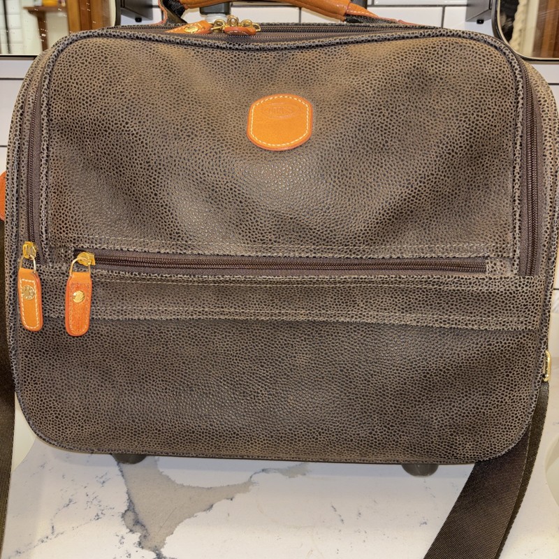 Bric’s Life 15″ Rolling Tote, Brown, Carry-On Wheeled Laptop Case
