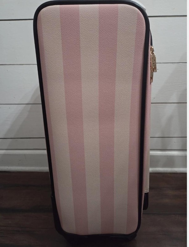 Victoria’s Secret PINK Striped Carry On Rolling Suitcase Spinner Luggage NWT gallery