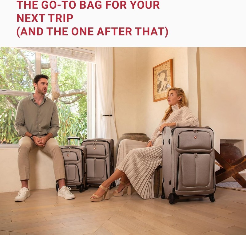 Softside Spinner Luggage Polyester 25-Inch Expandable Travel Suitcase gallery
