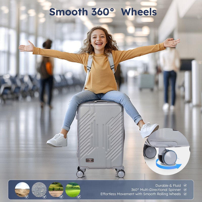 Luggage Aluminum Frame Hard Shell Suitcase PC+ABS w/ Spinner Wheels TSA Lock 20" gallery
