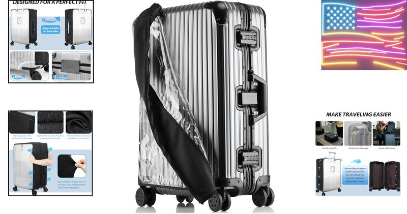 Transparent PVC , No Disassembly Required Clear Luggage Protector gallery