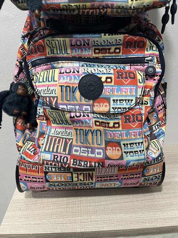 Kipling Hello Weekend Rolling Backpack & Miyo Lunch Bag Set - City Print Travel gallery