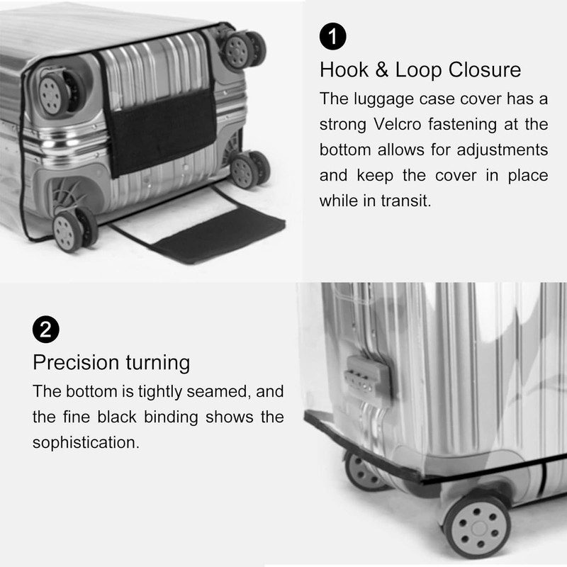 Clear PVC Suitcase Cover Protectors 20/24/26/28/30 Inch Suitcase Baggage Cove... gallery
