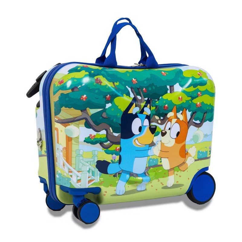 Bluey Checked Hardside Ride on Luggage - Bluey gallery