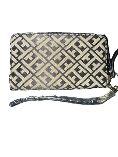 NEW Tommy Hilfiger Small Monogram Button Wristlet/Wallet-Black/Tan $58 gallery