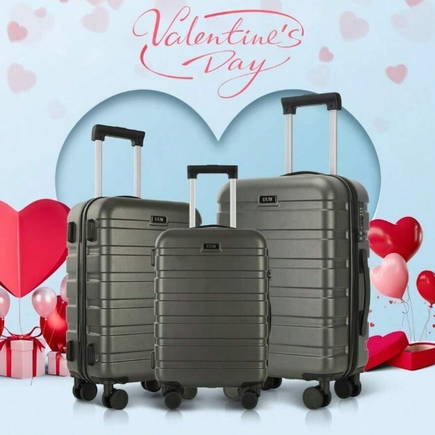 UUH 3-Piece Luggage Set (20/24/28 Inch) – Lightweight, Durable, and Spacious.