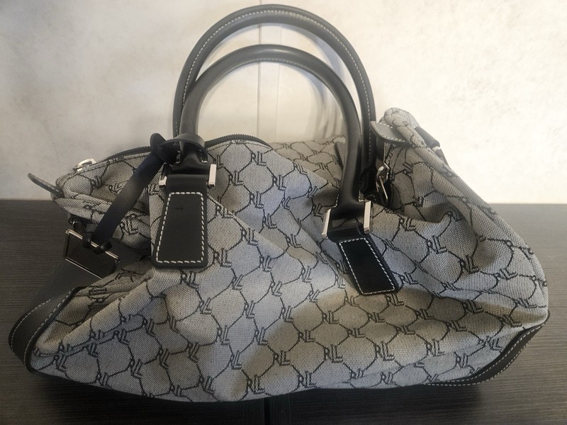 Lauren Ralph Lauren Gray Bag Monogram Carry On Travel Bag