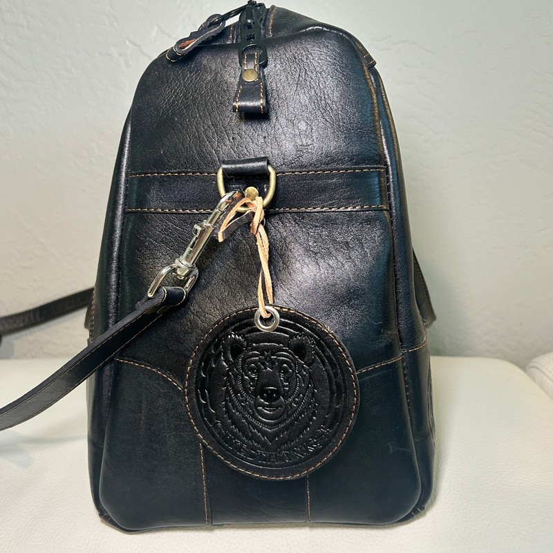 Leather Wool Aztec Weekender Duffel Bag | Boho Peruvian Tribal Travel Bag gallery
