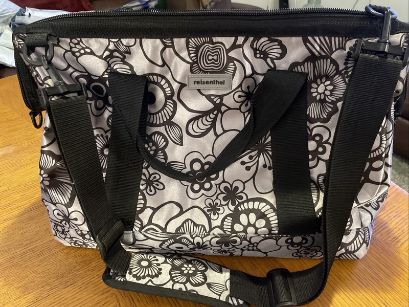 Reisenthel Weekend/Activity/Travel Bag L - Silver Black Floral