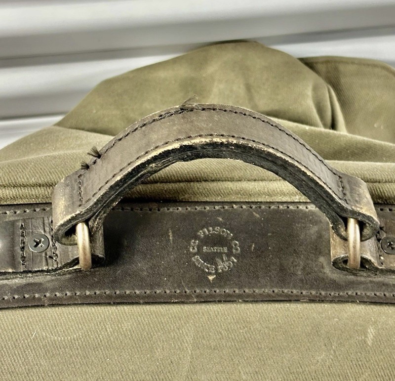 Filson Rolling Duffle Bag X Large Canvas Leather Trim Wheeled Travel Luggage gallery