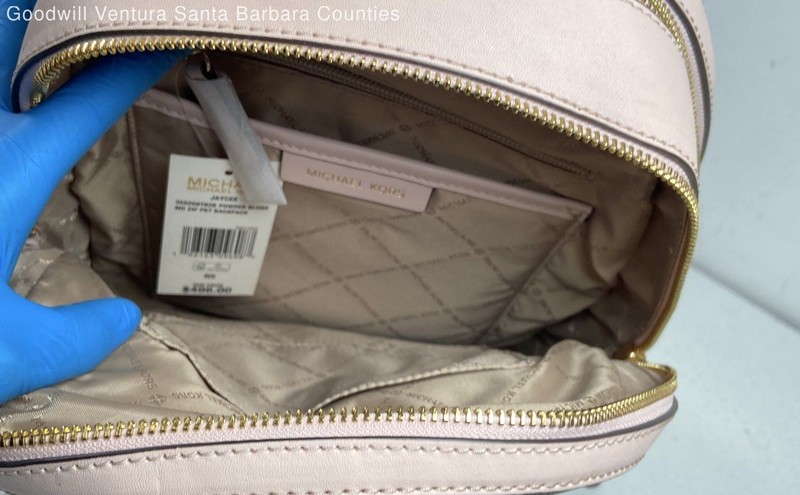 Michael Kors Jaycee Medium Logo Backpack in Brown and Powder Blush gallery