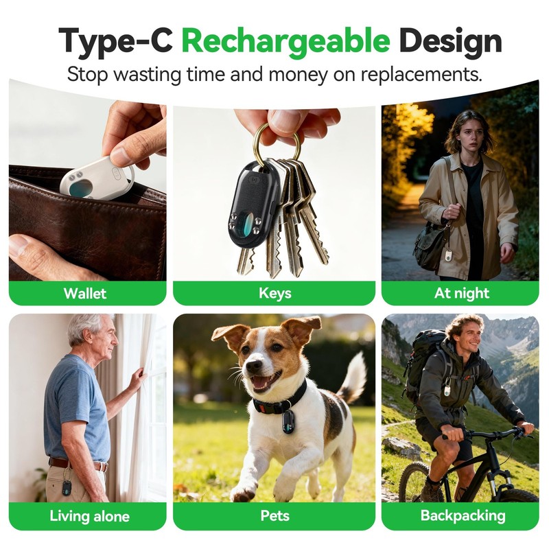 TECKNET 3-in-1 Air Tracker Tag 4-Pack (iOS Only), Rechargeable Smart Bluetooth T gallery