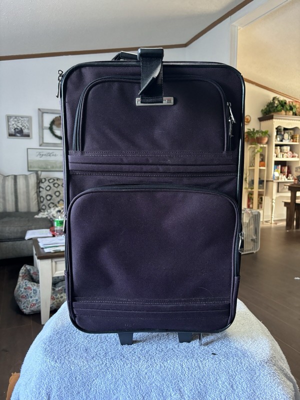 Modena 2 Piece Expandable Carry-on Luggage Set Dark Purple