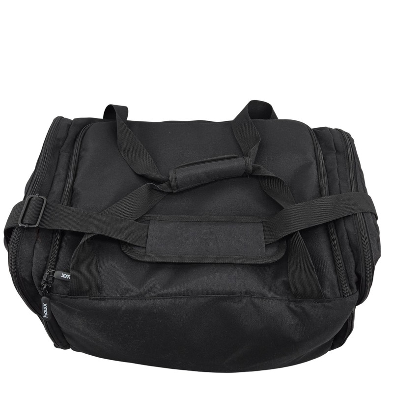 Hawx Black 20in Duffle Bag Adjustable Straps Polyester Travel Gym Weekender