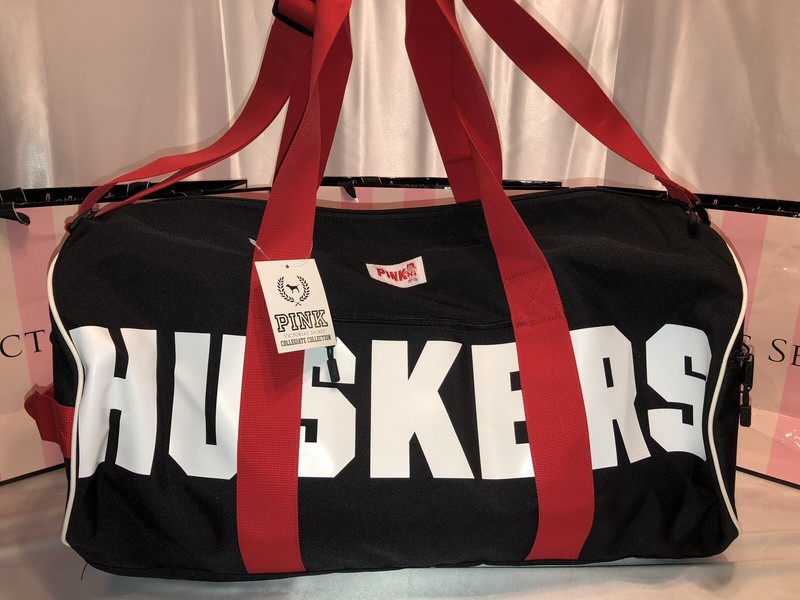 Victorias Secret PINK Nebraska Corn Huskers HUGE Duffle Bag Travel