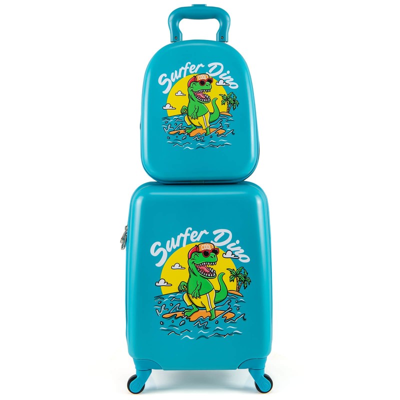 16” Carry-on Suitcase & 13” Backpack w/ 4 Spinner Wheels & Telescopic Handle