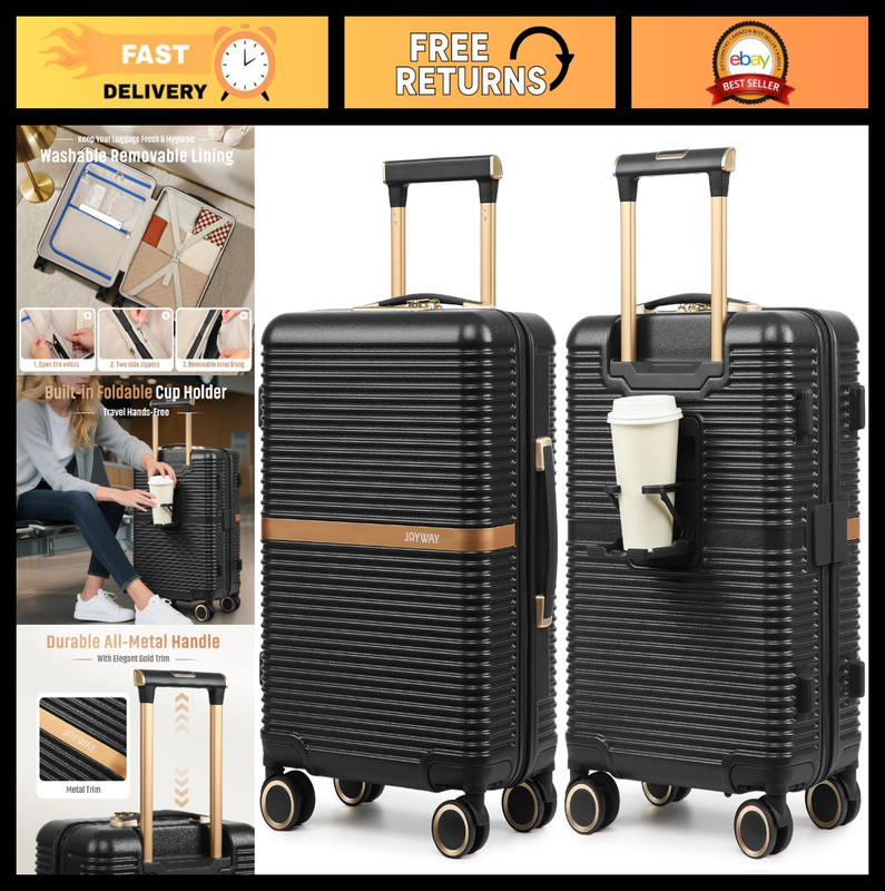 Lightweight 20″ Carry-On Luggage with Spinner Wheels, TSA Lock, Durable Hardshel