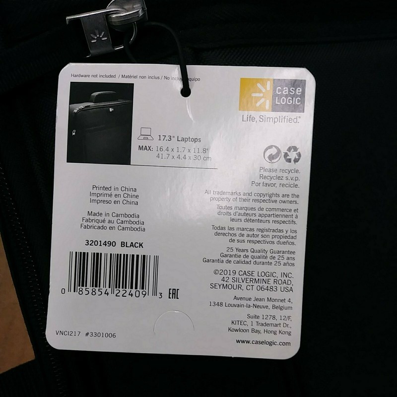 Case Logic Primary 17" Laptop Clamshell Case, 18.5 x 3.5 x 15.7 (CLG3201490) NEW gallery