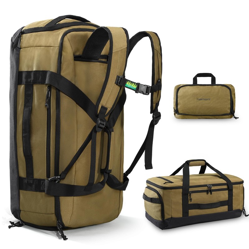 Large Collapsible Duffle Bag Backpack for Travel, Water-Resistant 55L Weekend...