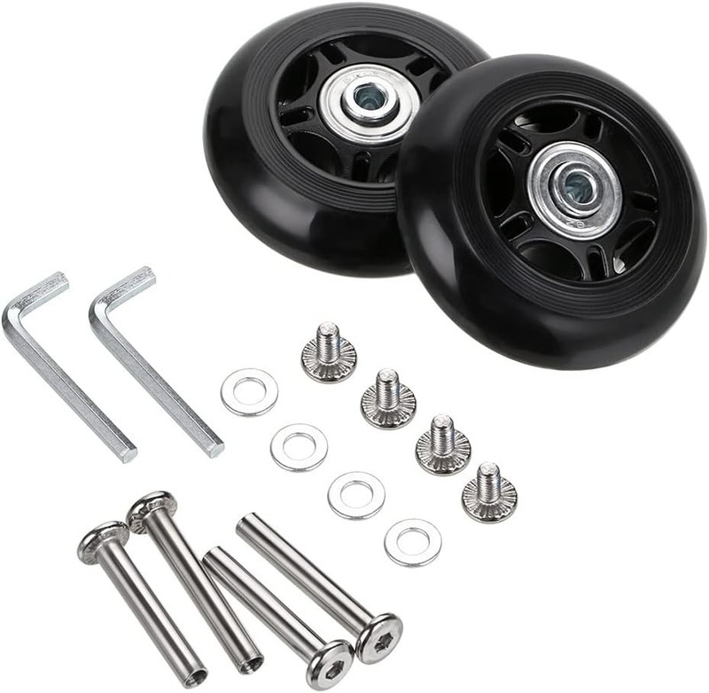 Durable 70mm x 24mm Suitcase Replacement Wheels with Axles – Easy Install Kit