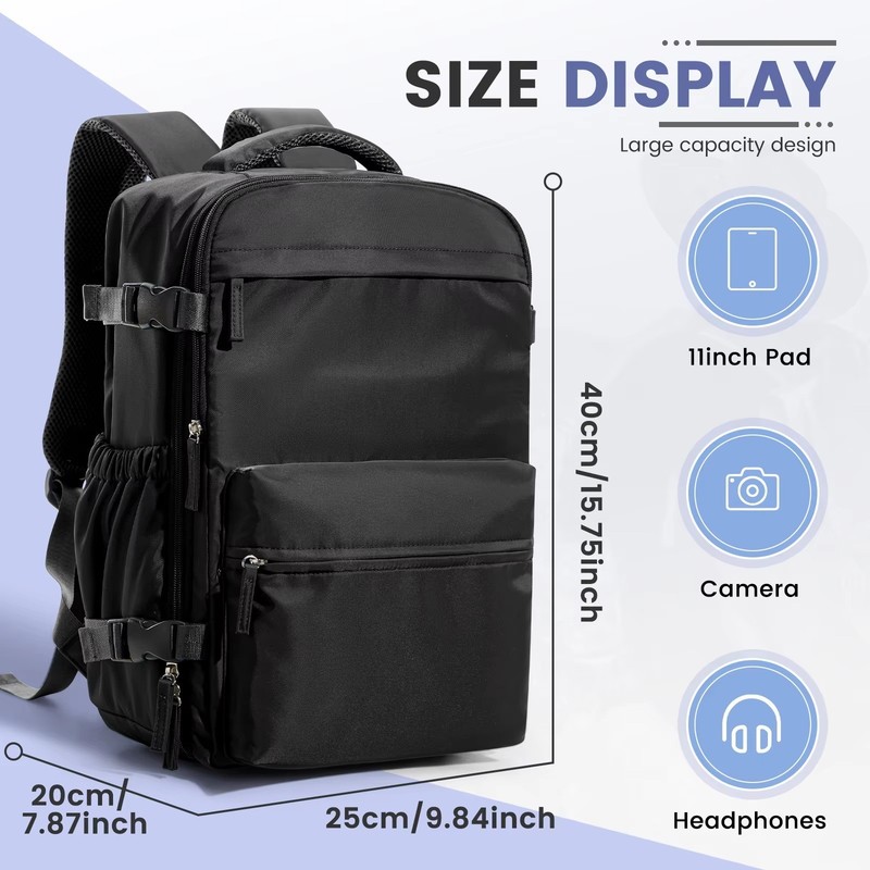 Vacuum Compression Backpack Cabin Bag 40x20x25cm / 15.7x8x9.8" Expandable Laptop gallery