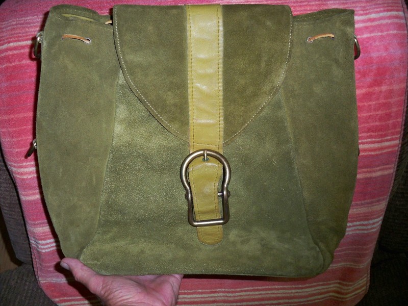 Vintage 70s Hartmann Green Suede Leather Nautical Rope Bag and Satchel gallery
