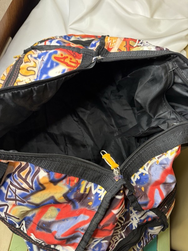Lucas Multicolor Abstract Graffiti Large Duffle Bag Adjustable Straps Zippered gallery