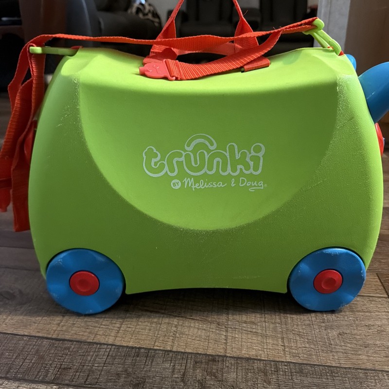 Trunki Suitcase Melissa & Doug Kids Ride On Wheeled Luggage Green w/ Blue Wheels