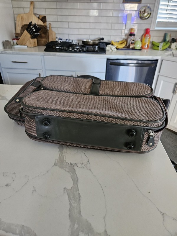 Samsonite Herringbone Brown Accessory Bags Carry On Soft Case Set gallery