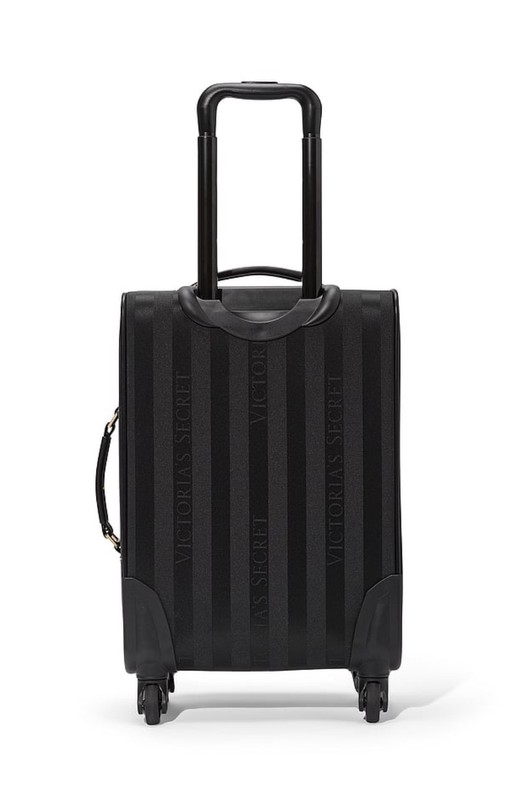 Victoria's Secret Logo Jacquard Stripe Fabric Carry-on Luggage - Never Used NWT gallery