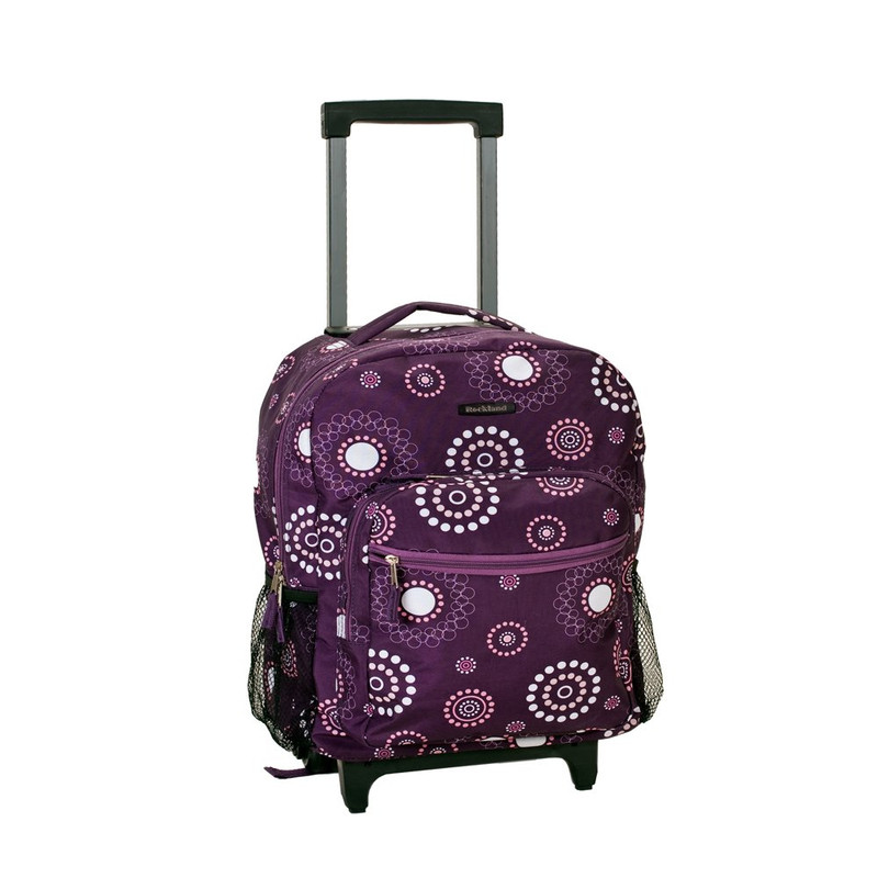 Rolling Backpack With Wheels School Travel Wheeled Retractable Carry-on Handle gallery