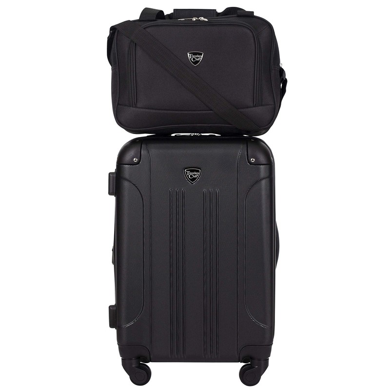 Chicago Hardside Expandable Spinner Luggage, Black, 3 Piece Set gallery