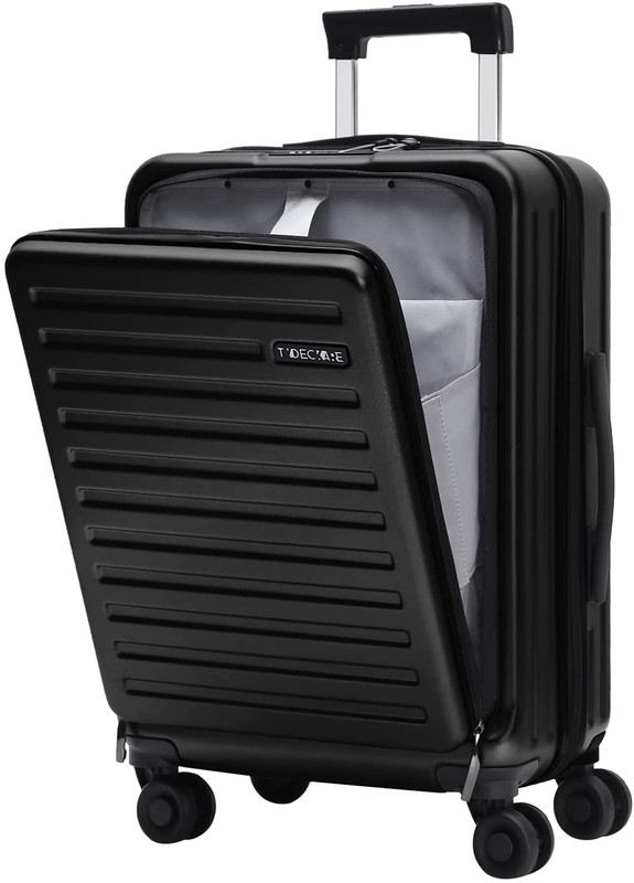 20 Inch Carrry on Luggage with Front Zipper Pocket, 45L, Lightweight ABS+PC Hard