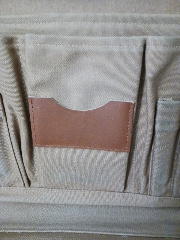 Vintage Lands End Deluxe Square Rigger Canvas Leather Khaki Zip MAP case gallery