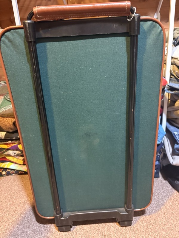 Polo Ralph Lauren Rolling Travel Bag Green Canvas Suitcase Luggage Vintage gallery