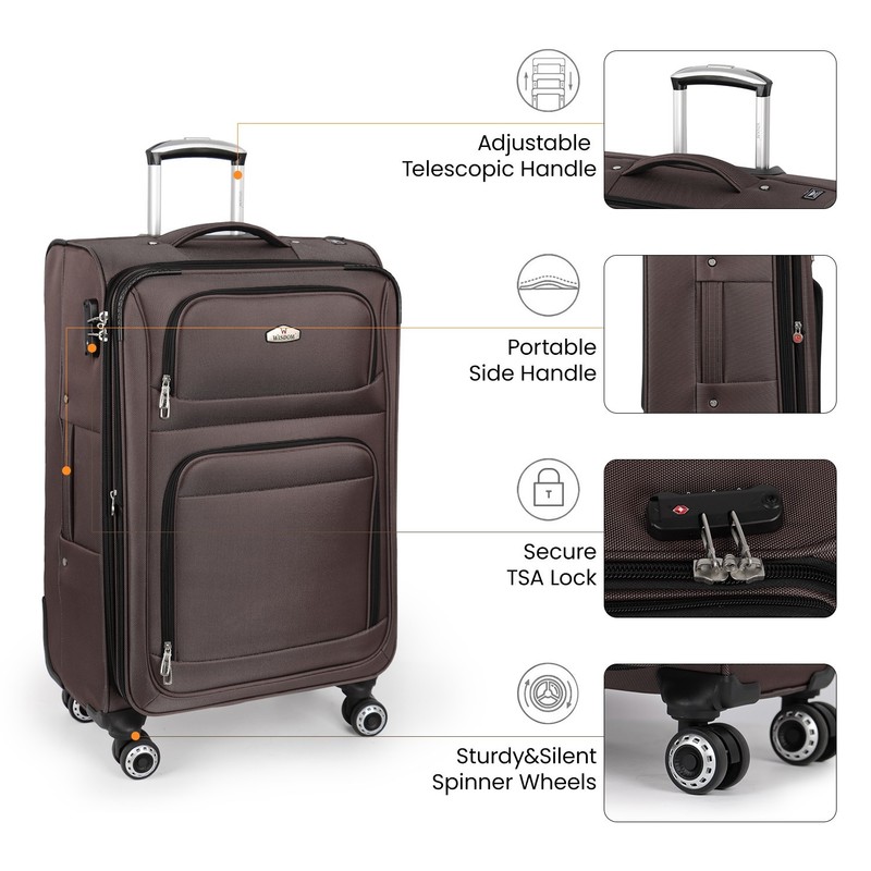 Softside Luggage Set Lightweight Expandable Large Capacity Travel Suitcase Set gallery