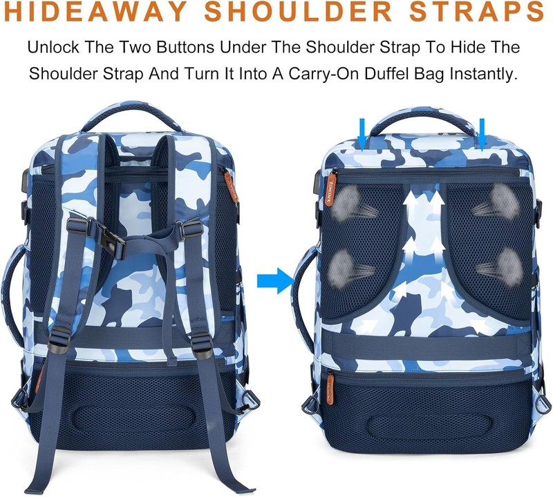 Extra Large Flight Approved Backpack, Camouflage Blue gallery
