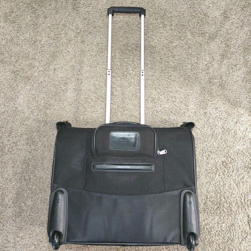 Samsonite Black Suitcase Handle Wheels Rolling Softshell 24″ Garment Bag Luggage
