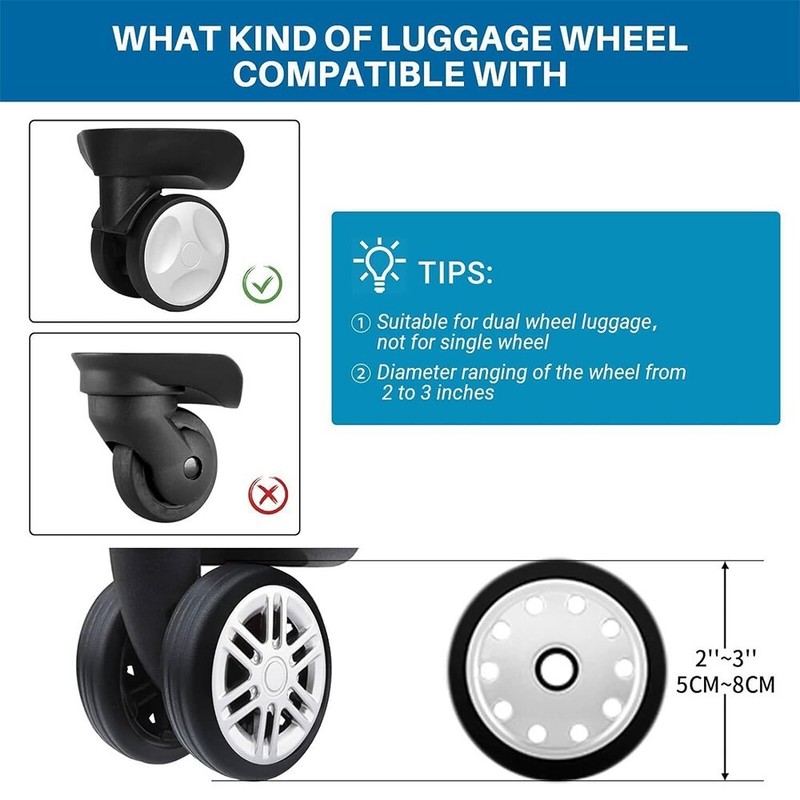 Practical Stable Moisture-Proof Rubber Protective Cover for Trolley Case Casters gallery