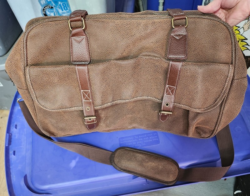 Soft Brown Duffle Bag, Unbranded, New, Never Used, 12.5″ Tall & 19″ Wide
