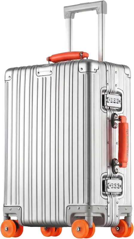 22X14X9 Inch Zipperless Cabin Suitcase, 22 Inch 100% All Aluminum Shell Carry-On