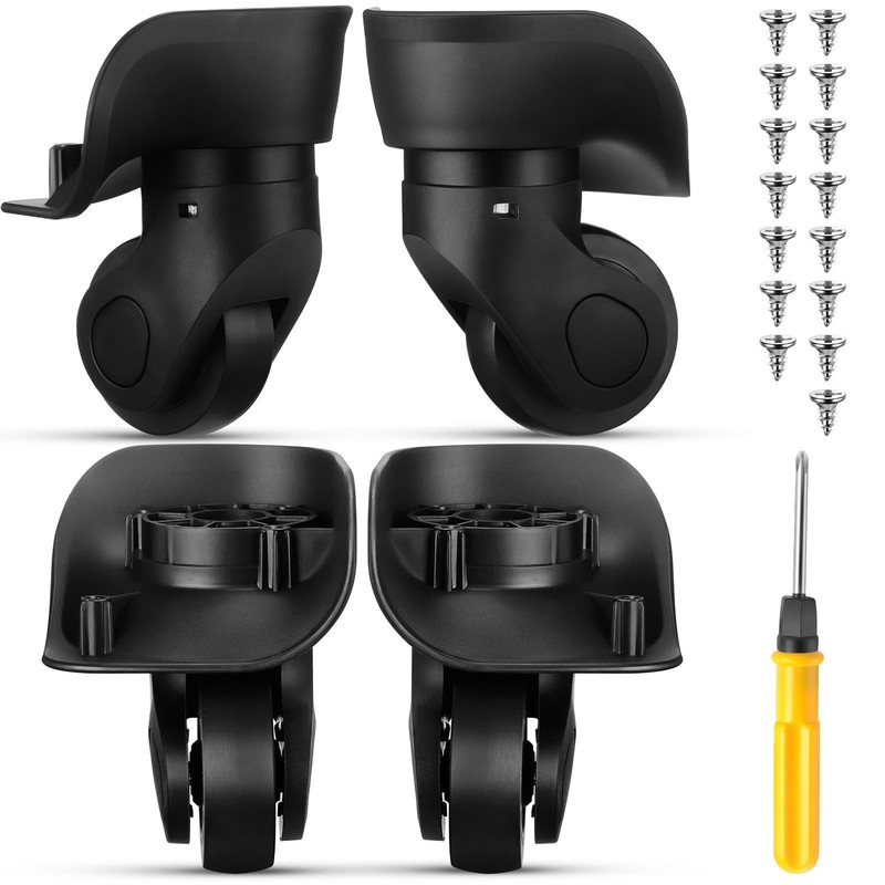 4 Pcs Luggage Wheels Replacement Kit Mute Bearing Swivel Travel Suitcase Repair